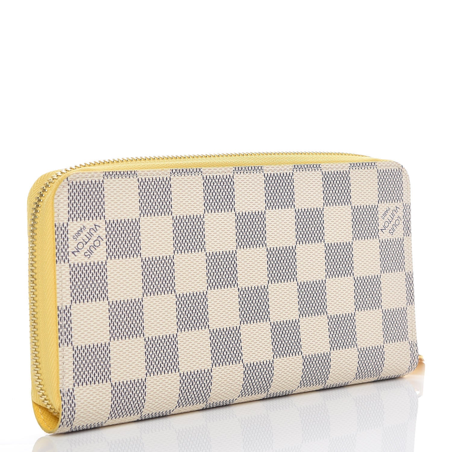 Louis Vuitton Damier Azur Zippy Wallet Jaune Pale 3 of 9