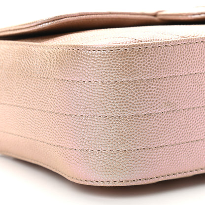 Chanel Iridescent Caviar Chevron Quilted Mini Rectangular Flap Light Gold 9 of 11
