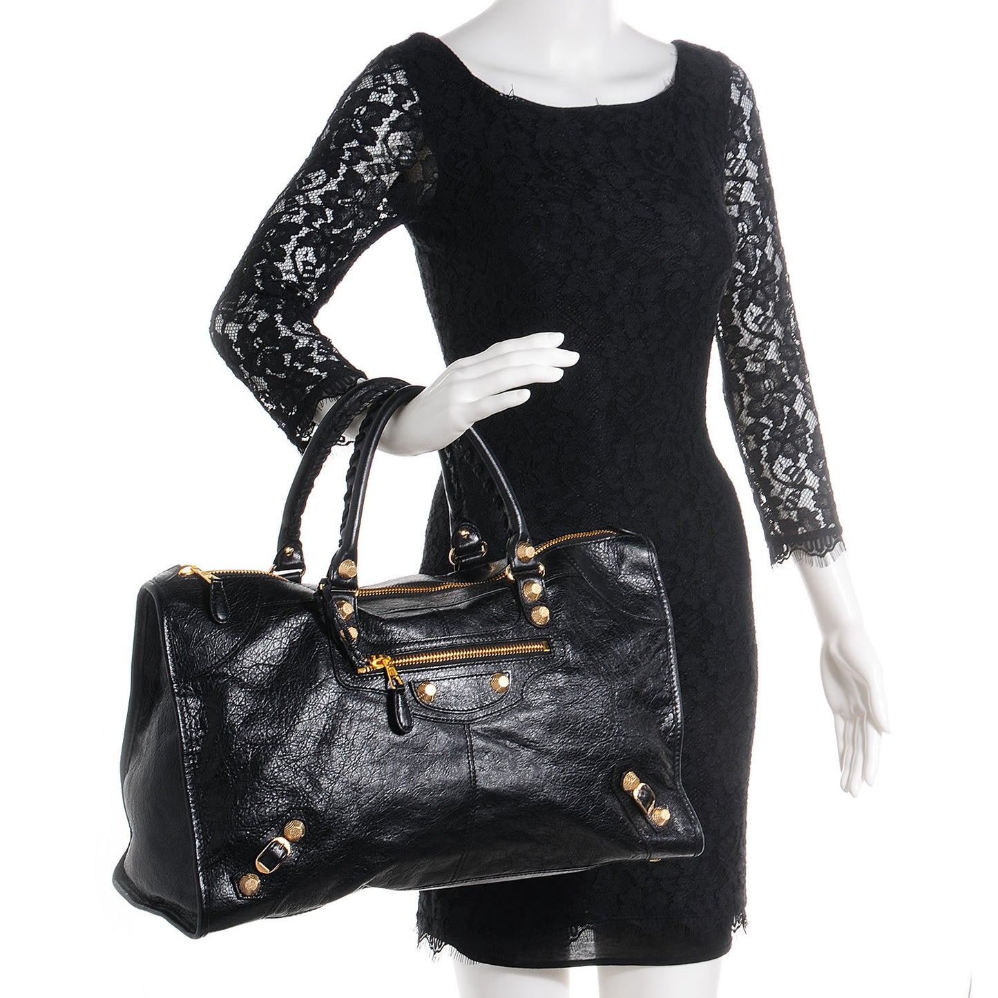 Agneau Giant 12 Gold Hardware Work Black