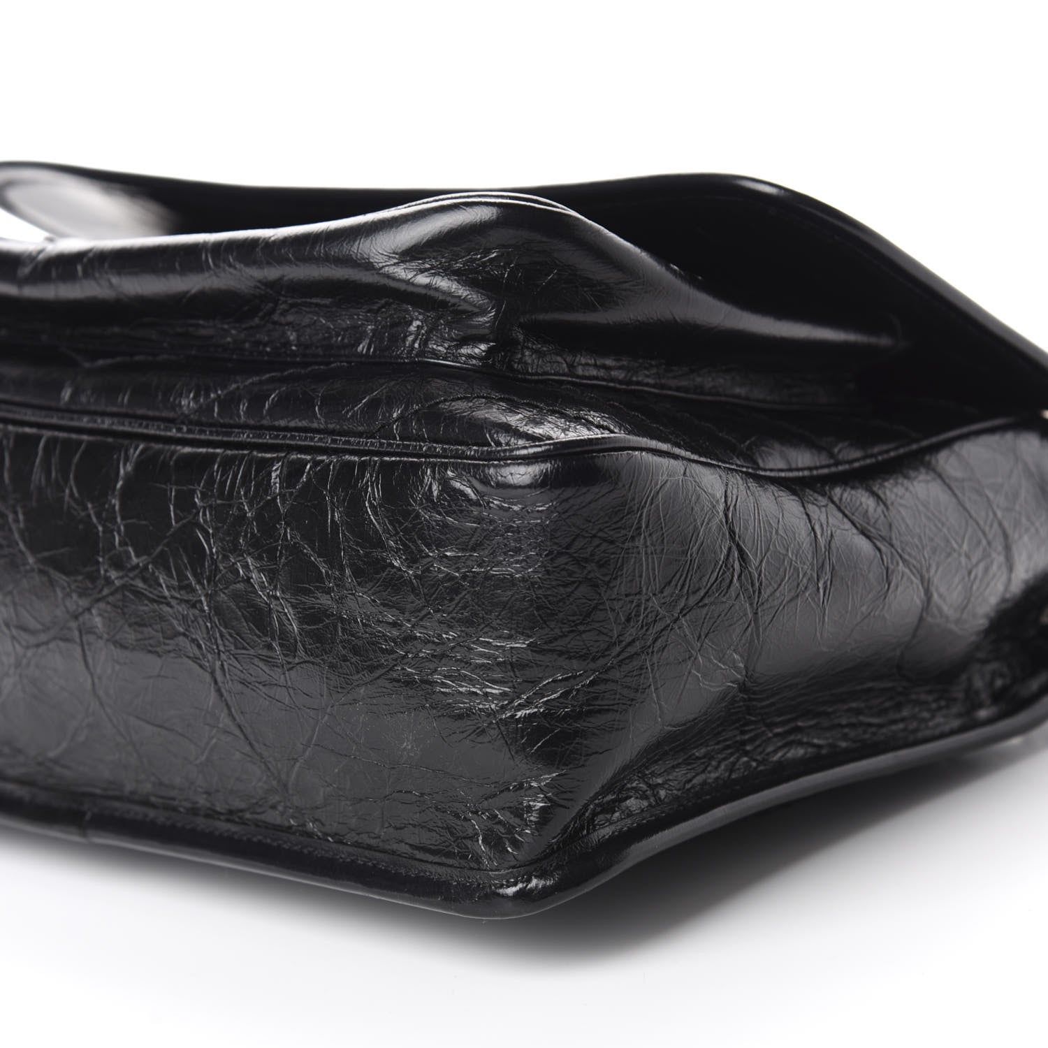 Saint Laurent Crinkled Calfskin Matelasse Monogram Medium Niki Chain Satchel Black 7 of 11