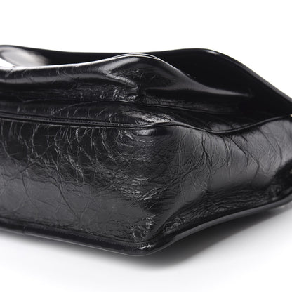 Saint Laurent Crinkled Calfskin Matelasse Monogram Medium Niki Chain Satchel Black 7 of 11