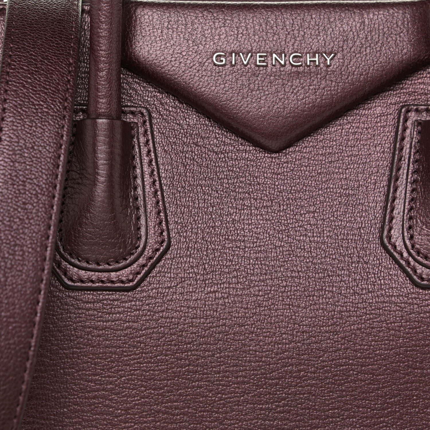 Givenchy Metallic Sugar Goatskin Small Antigona Oxblood 7 of 14