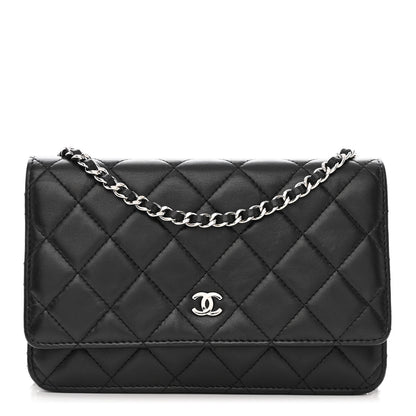 Chanel Lambskin Quilted Wallet On Chain WOC Black 1 of 16
