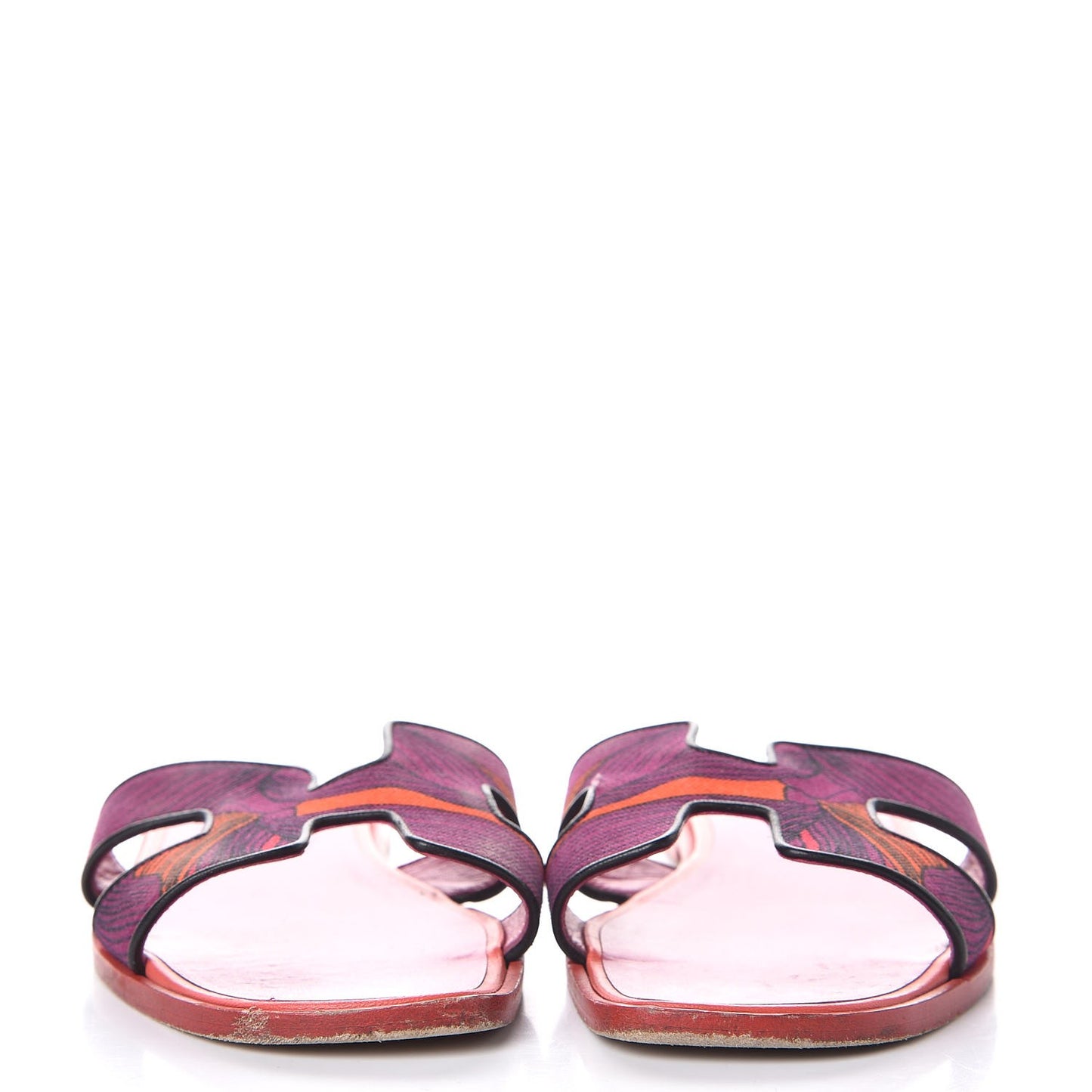 Cotton Canvas Iris Print Oran Sandals 39 Sorbet Black