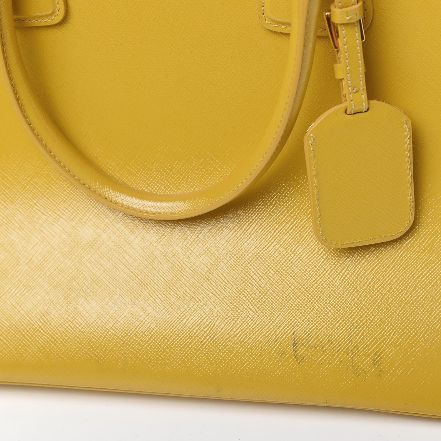 Prada Saffiano Vernice Parabole Tote Mimosa 8 of 13