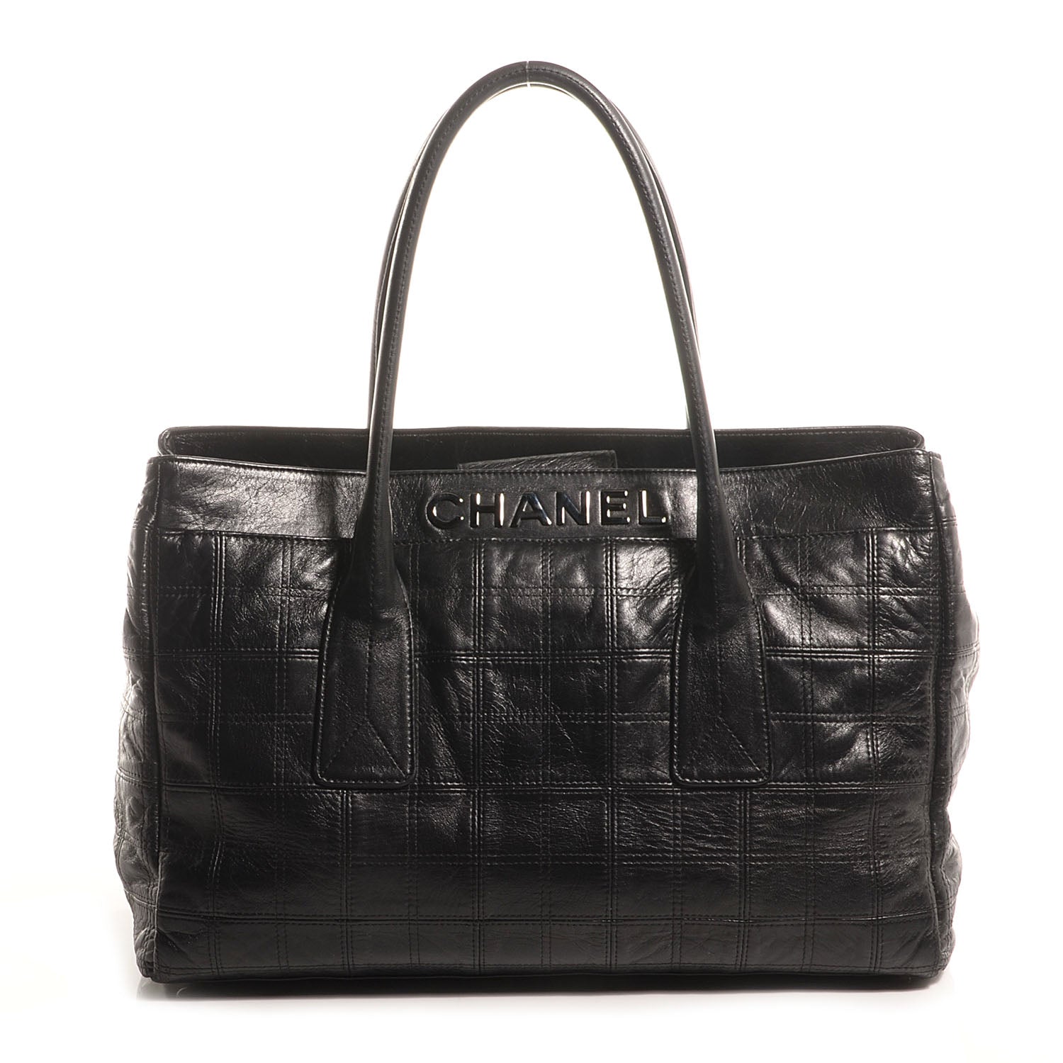 Chanel Lambskin Square Stitched Lax Large Tote Black 1 of 7