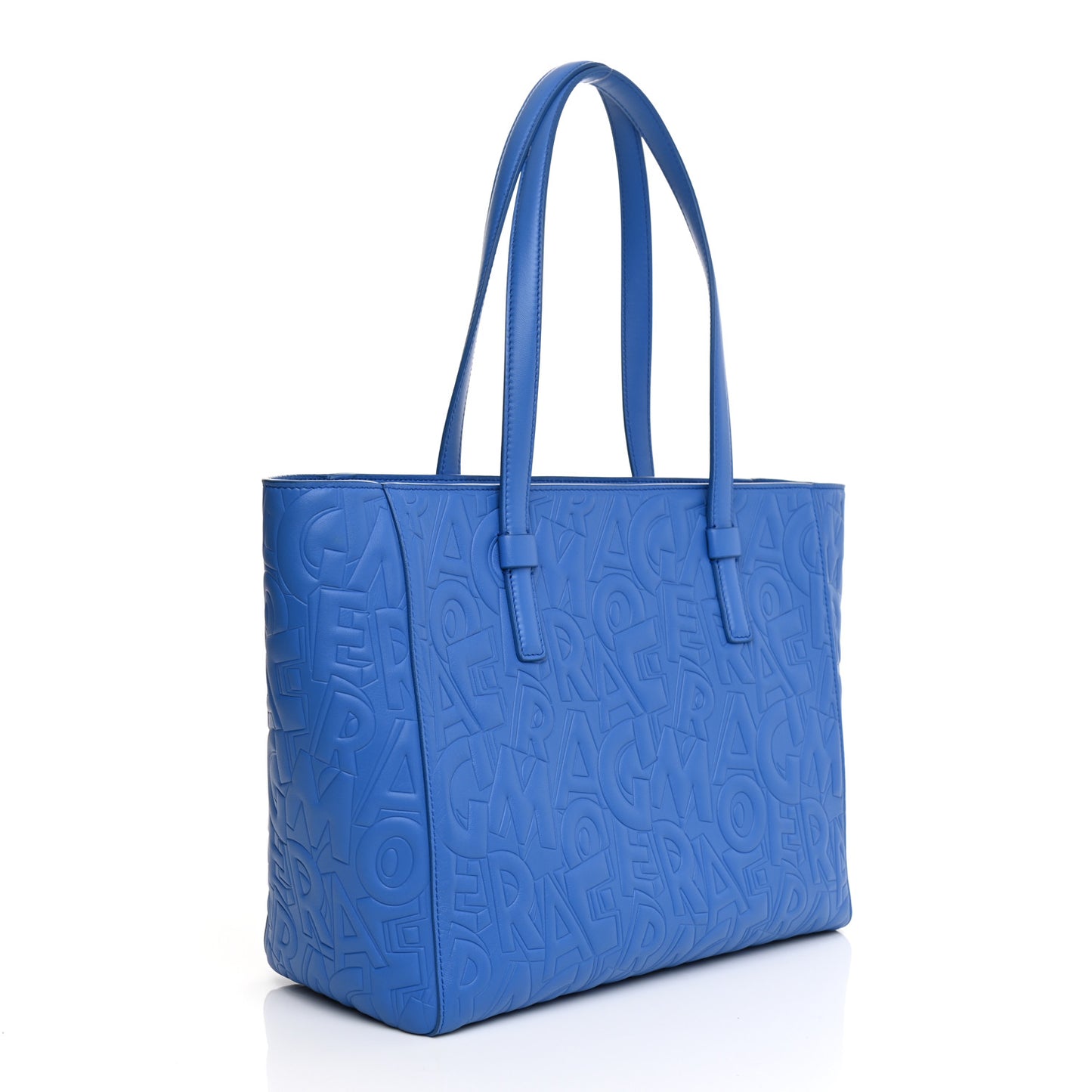 Lambskin Logo Embossed Bonnie Tote Turquoise