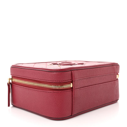 Chanel Caviar Quilted Medium CC Filigree Vanity Case Red 4 of 11
