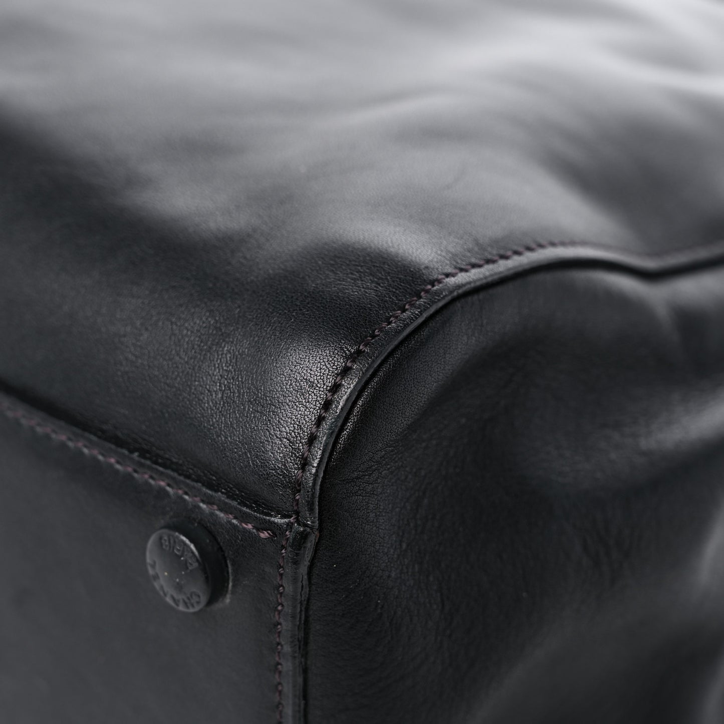 Calfskin Shopper Tote Black