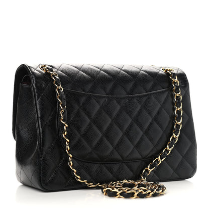 Chanel Caviar Quilted Jumbo Double Flap Black 3 of 11