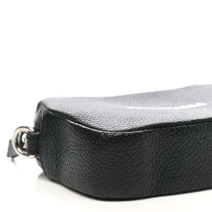 Balenciaga Grained Calfskin Logo Mini Cash Crossbody Pouch Black White 8 of 9