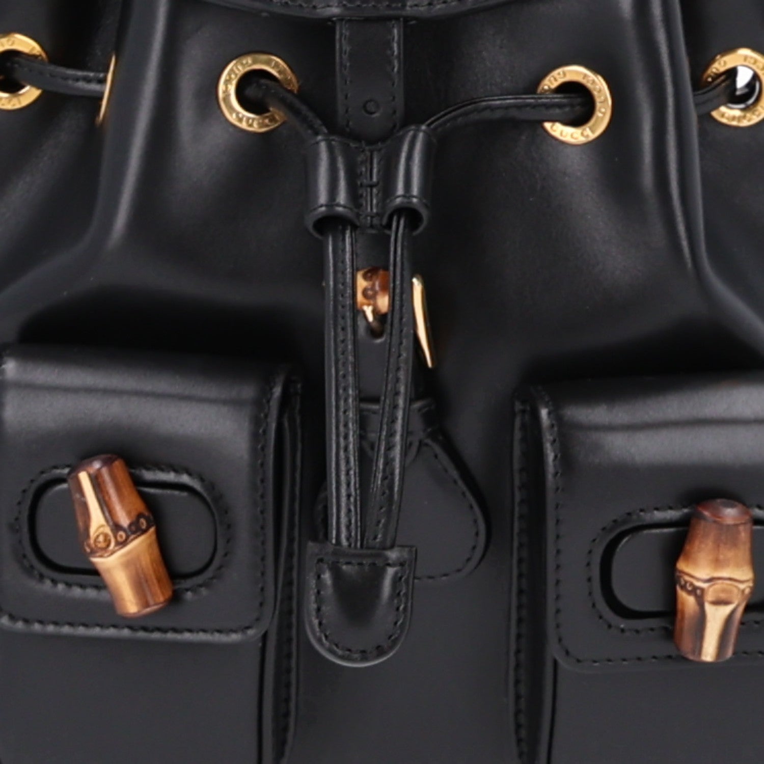 Gucci Calfskin Bamboo Backpack Black 7 of 9