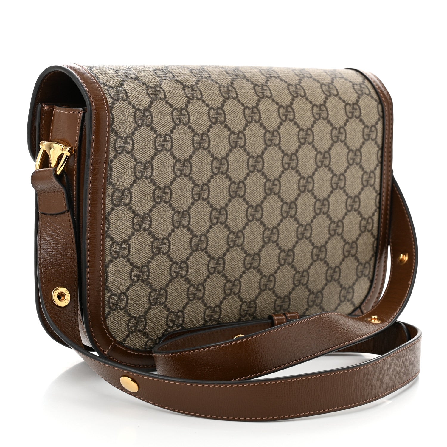 Gucci GG Supreme Monogram Horsebit 1955 Shoulder Bag Beige Brown Sugar 3 of 10