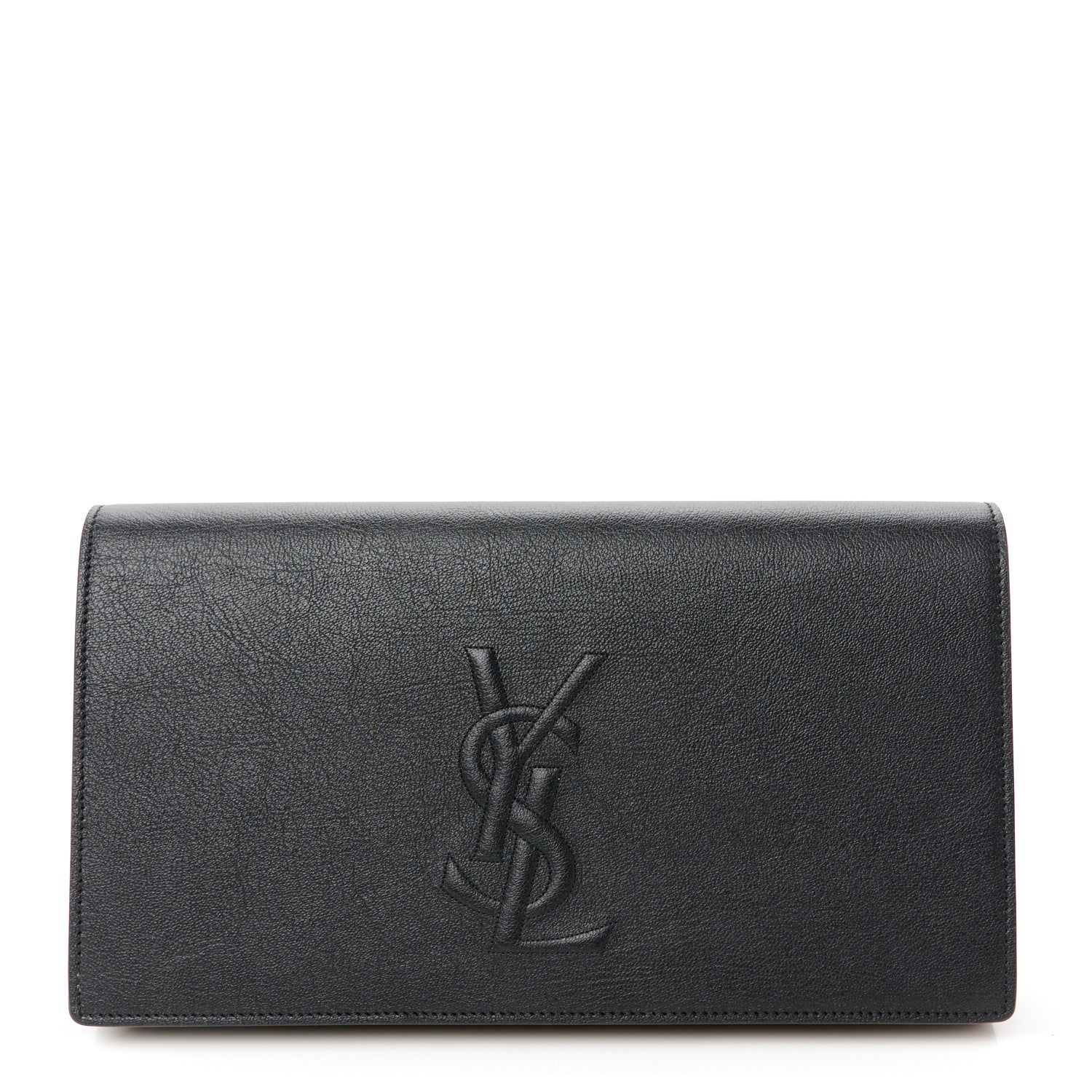 Saint Laurent Calfskin Monogram Large Belle De Jour Clutch Black 1 of 7