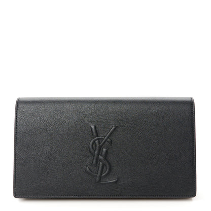 Saint Laurent Calfskin Monogram Large Belle De Jour Clutch Black 1 of 7