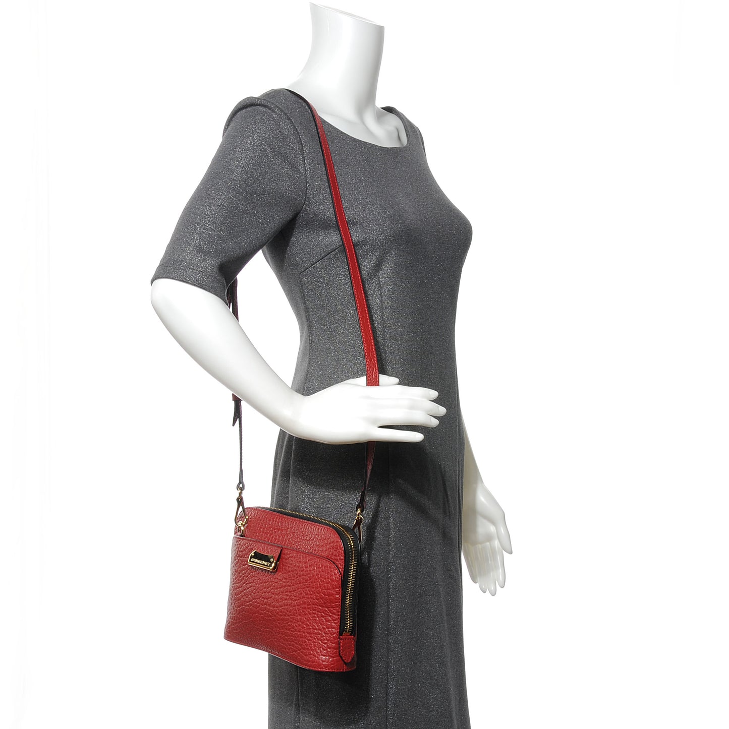Grained Leather Harrogate Small Crossbody Military Red
