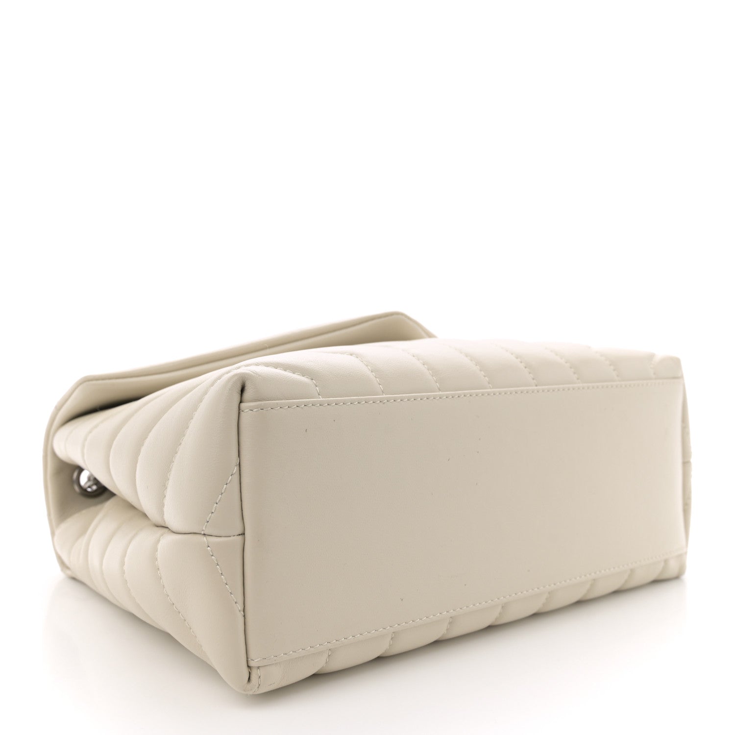 Saint Laurent Calfskin Y Quilted Monogram Small Loulou Chain Satchel Crema Soft 4 of 12