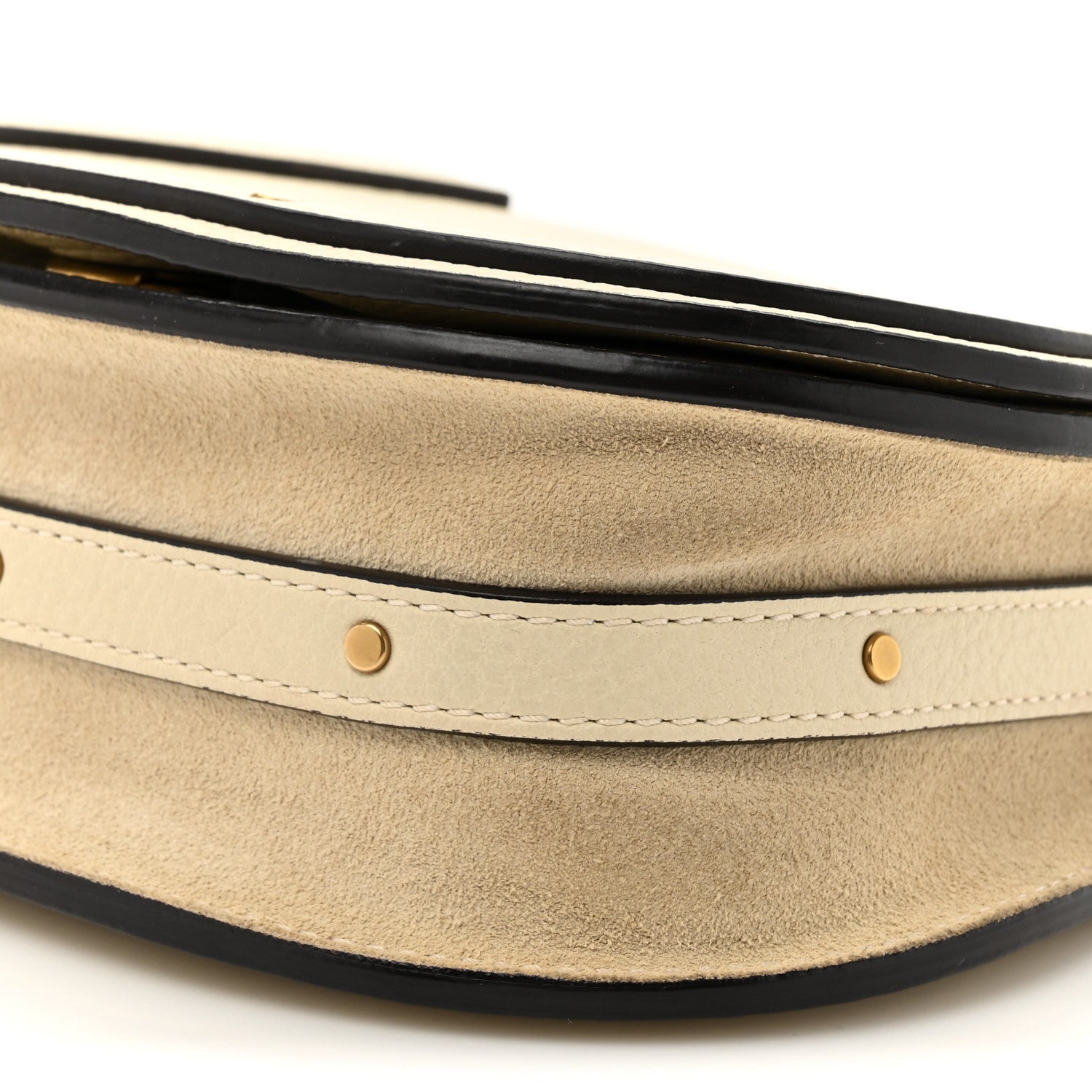 Chloe Calfskin Suede Small Nile Bracelet Bag Off White 9 of 18