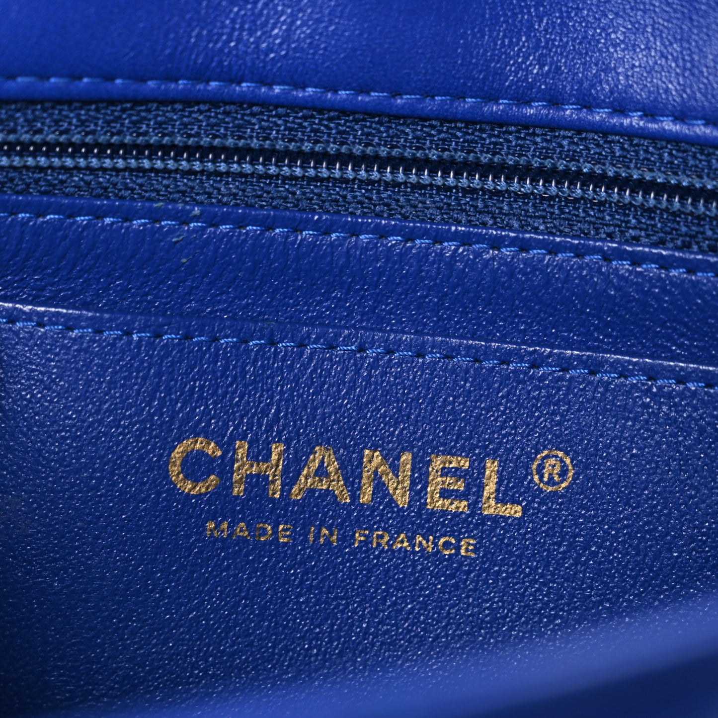 Lambskin Quilted Mini Rectangular Flap Blue