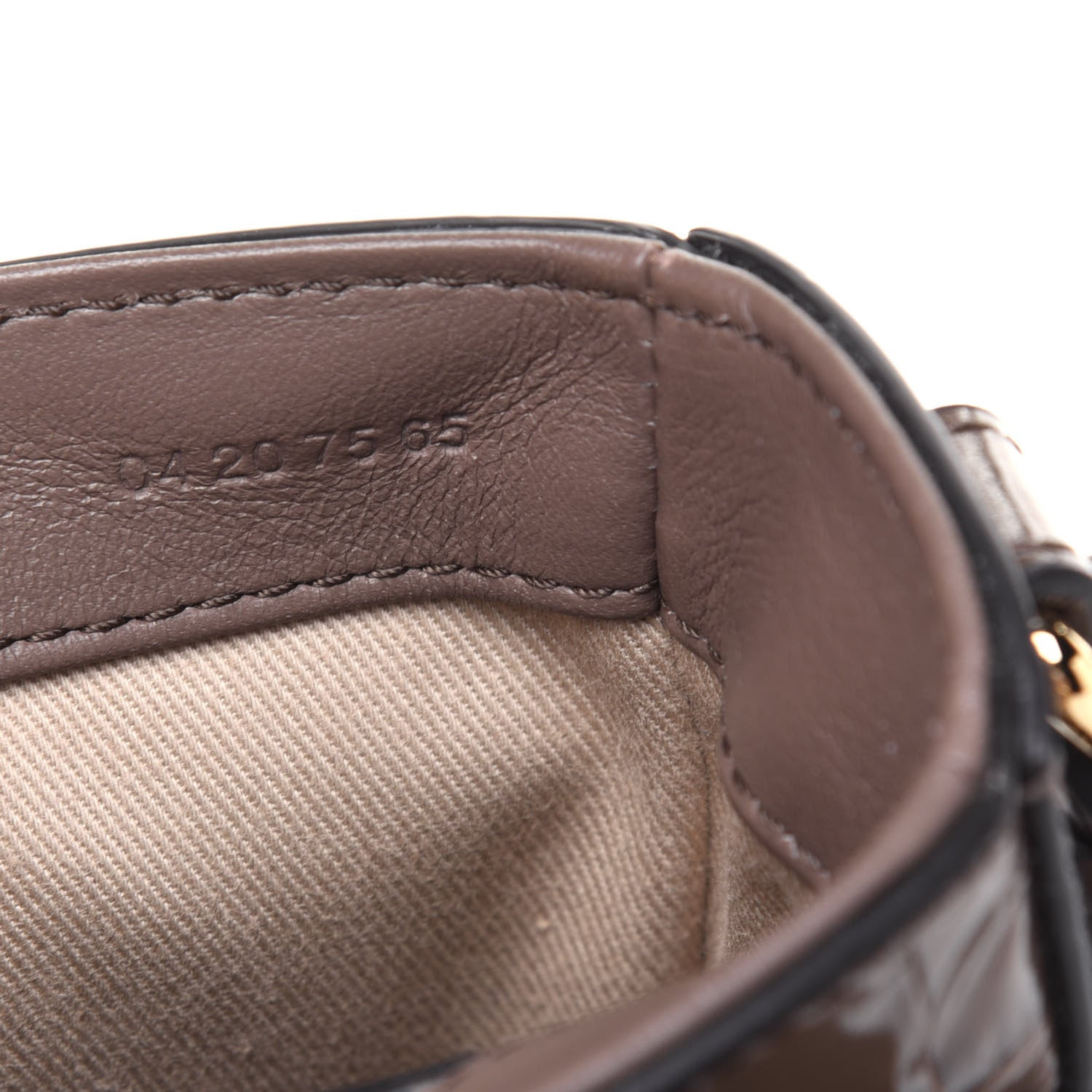 Chloe Calfskin Crocodile Embossed Mini C Double Carry Taupe 9 of 15