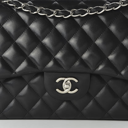 Chanel Lambskin Quilted Jumbo Double Flap Black 11 of 12