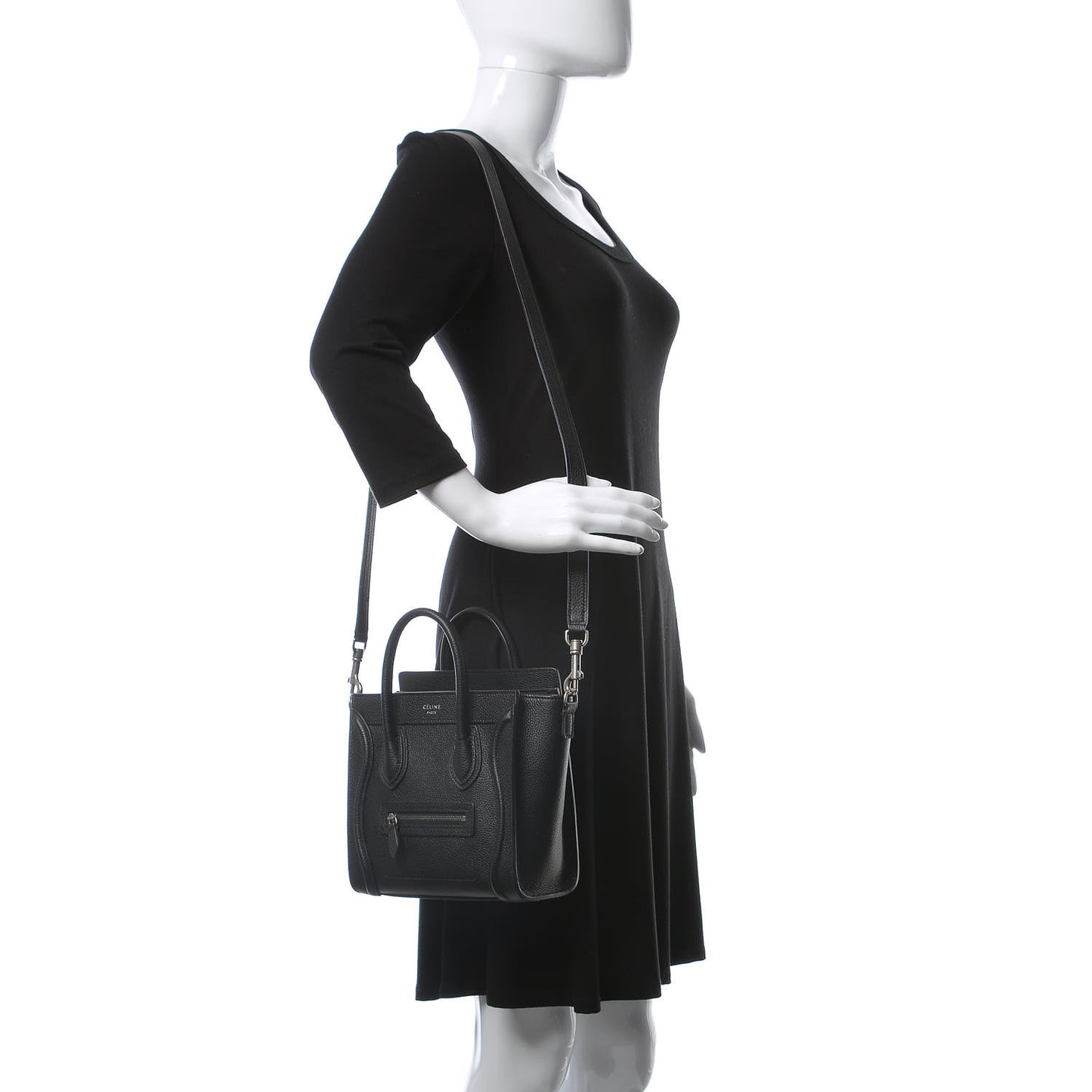 Drummed Calfskin Nano Luggage Black