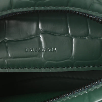 Balenciaga Semi Shiny Calfskin Crocodile Embossed Neo Classic Black Hardware Nano City Crossbody Forest Green 6 of 8