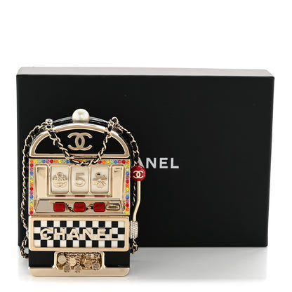 Chanel Resin Crystal Slot Machine Minaudiere Black Gold White Red 11 of 11