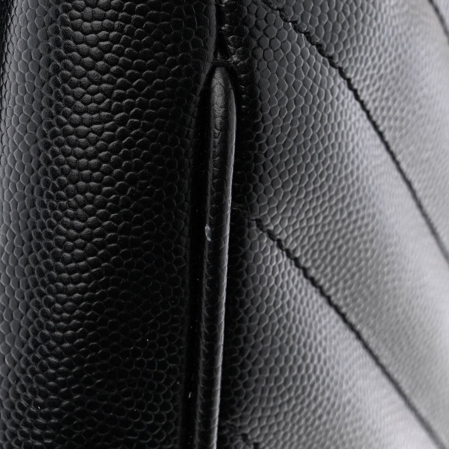 Grain De Poudre Matelasse Chevron Monogram Shopping Bag Black