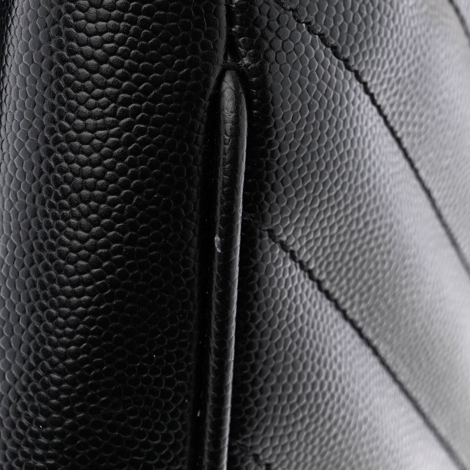 Saint Laurent Grain De Poudre Matelasse Chevron Monogram Shopping Bag Black 16 of 20