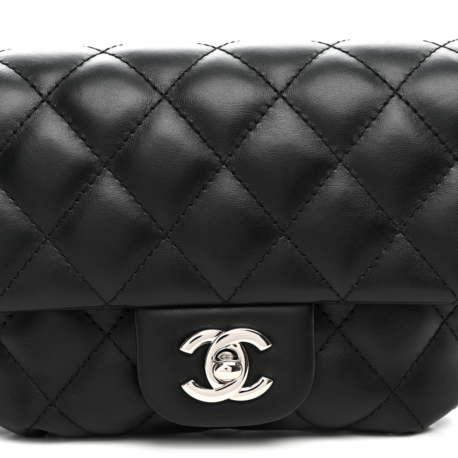Chanel Calfskin Quilted CC Uniform Flap Belt Bag Black 8 of 10