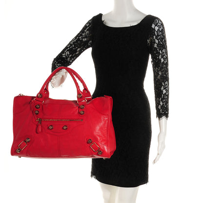 Balenciaga Agneau Giant 21 Rose Gold Hardware Work Coquelicot 15 of 15