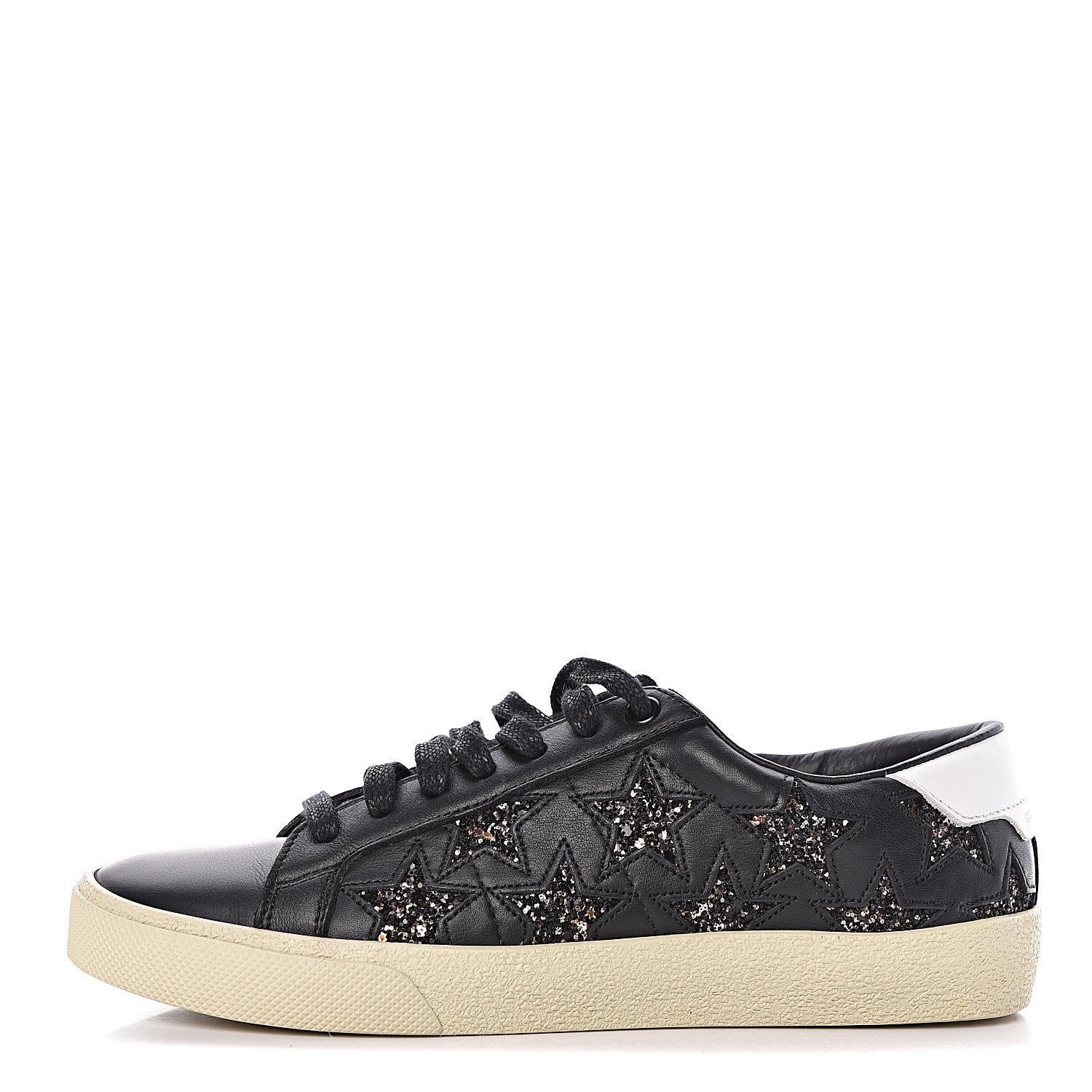 Saint Laurent Nappa Womens Star Court Sneakers 37 Black 1 of 8
