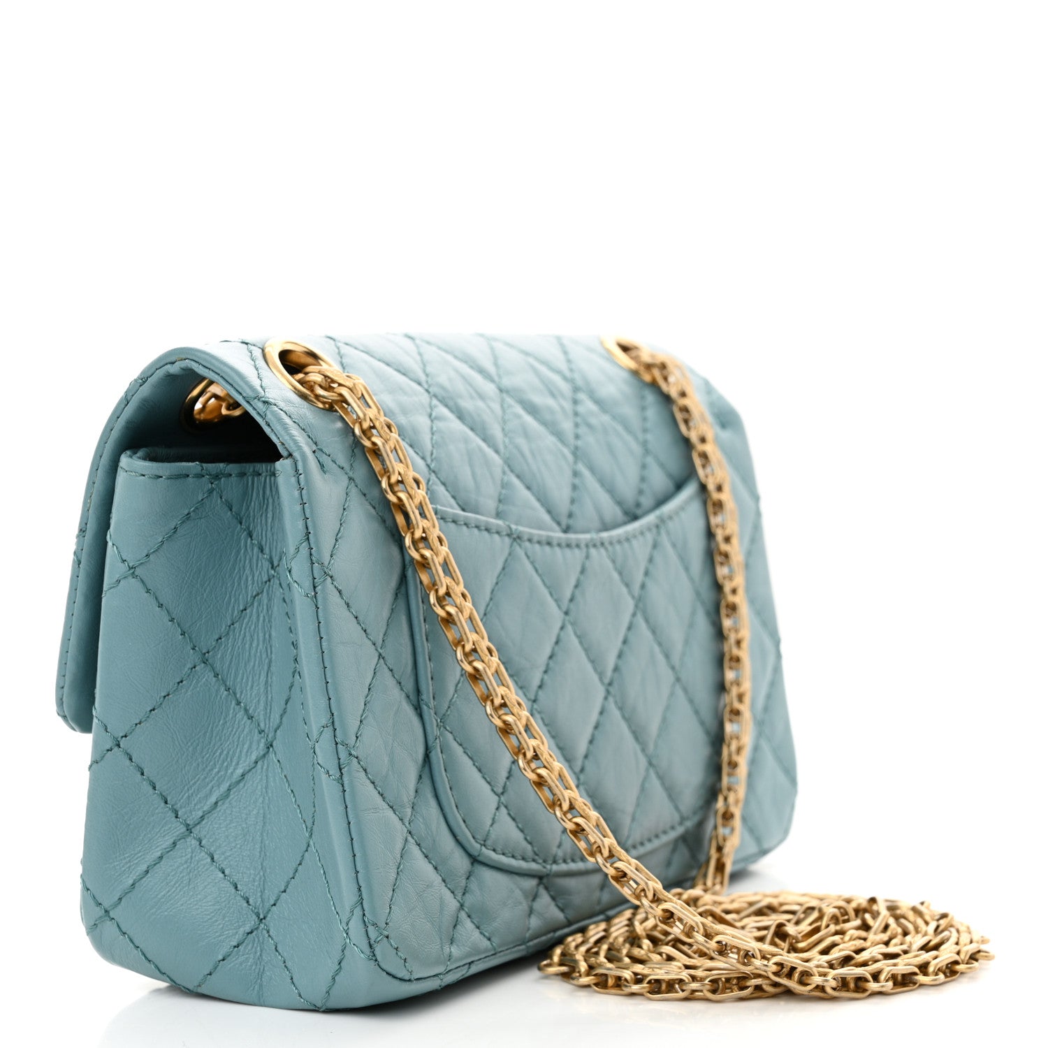 Chanel Aged Calfskin Quilted 2.55 Reissue Mini Flap Blue 3 of 10