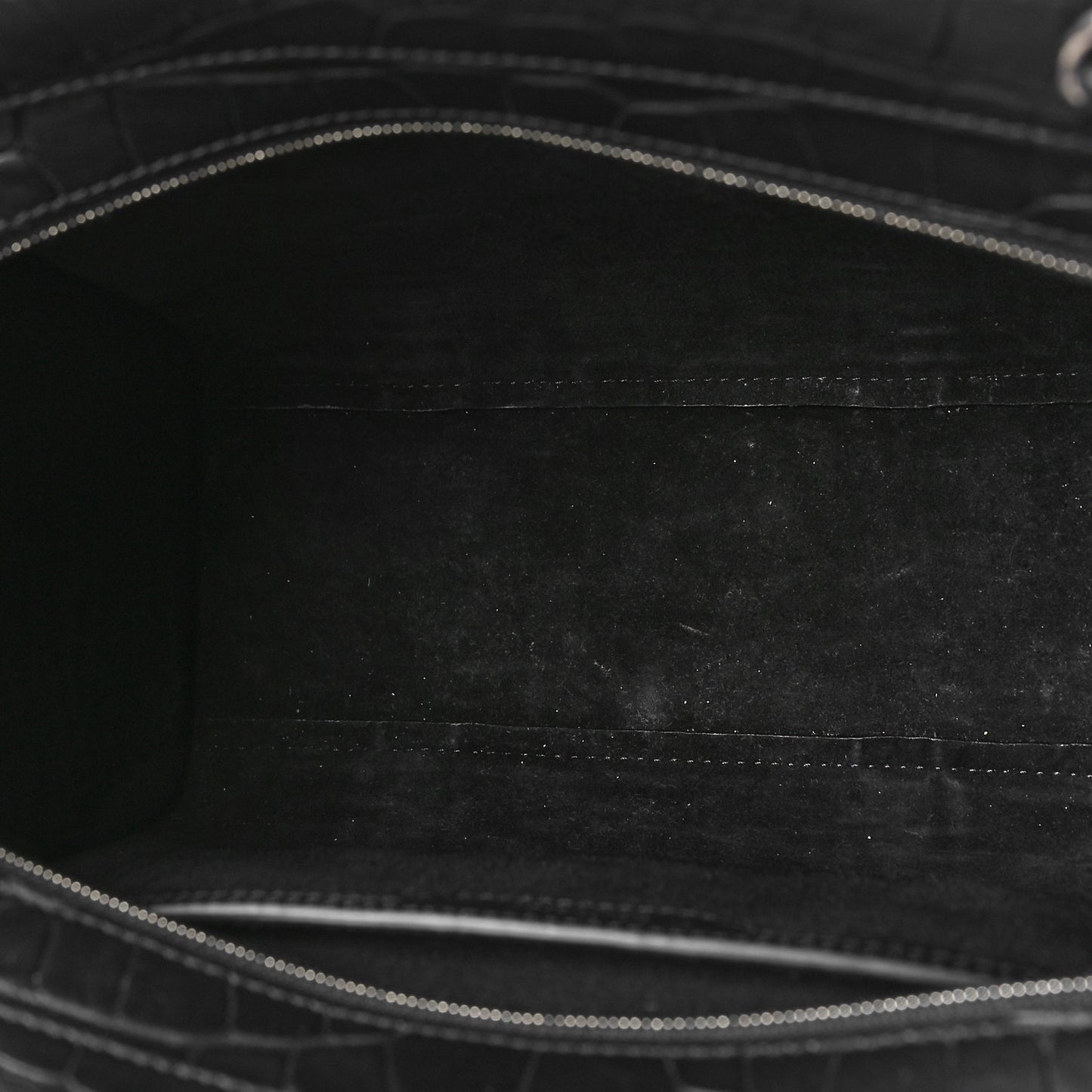 Crocodile Embossed Mini Zipped Bayswater Black