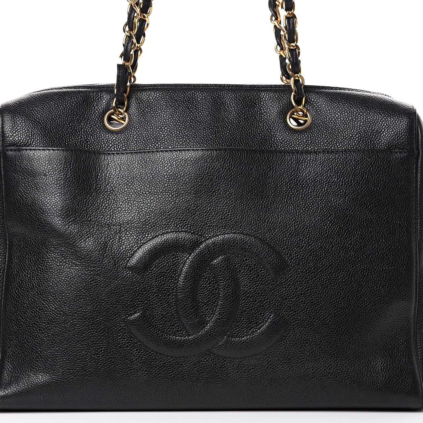 Caviar Large CC Shoulder Bag Black