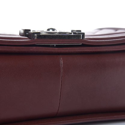 Chanel Lambskin Quilted Medium Boy Flap Burgundy 11 of 12