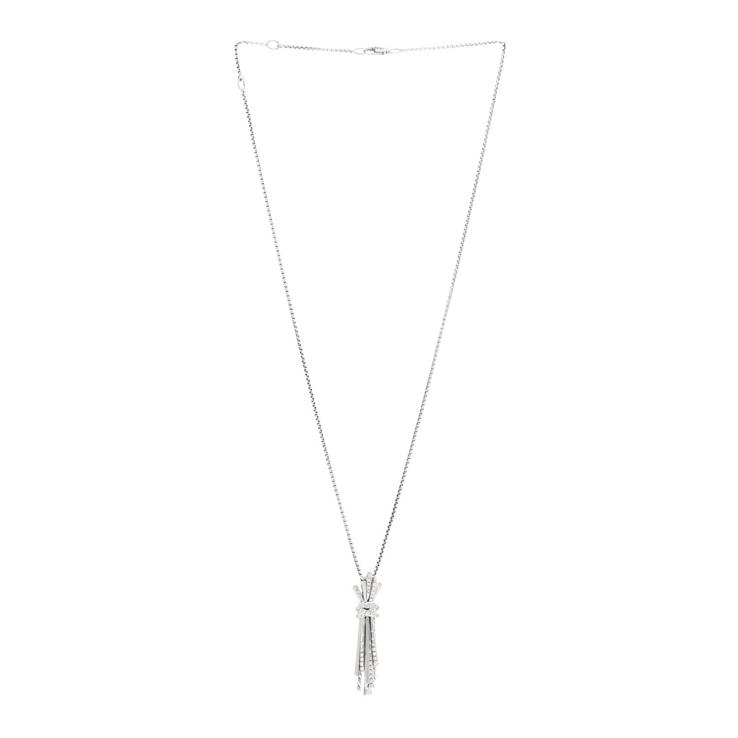 David Yurman Sterling Silver Diamond Angelika Flair Pave Pendant Necklace 3 of 4