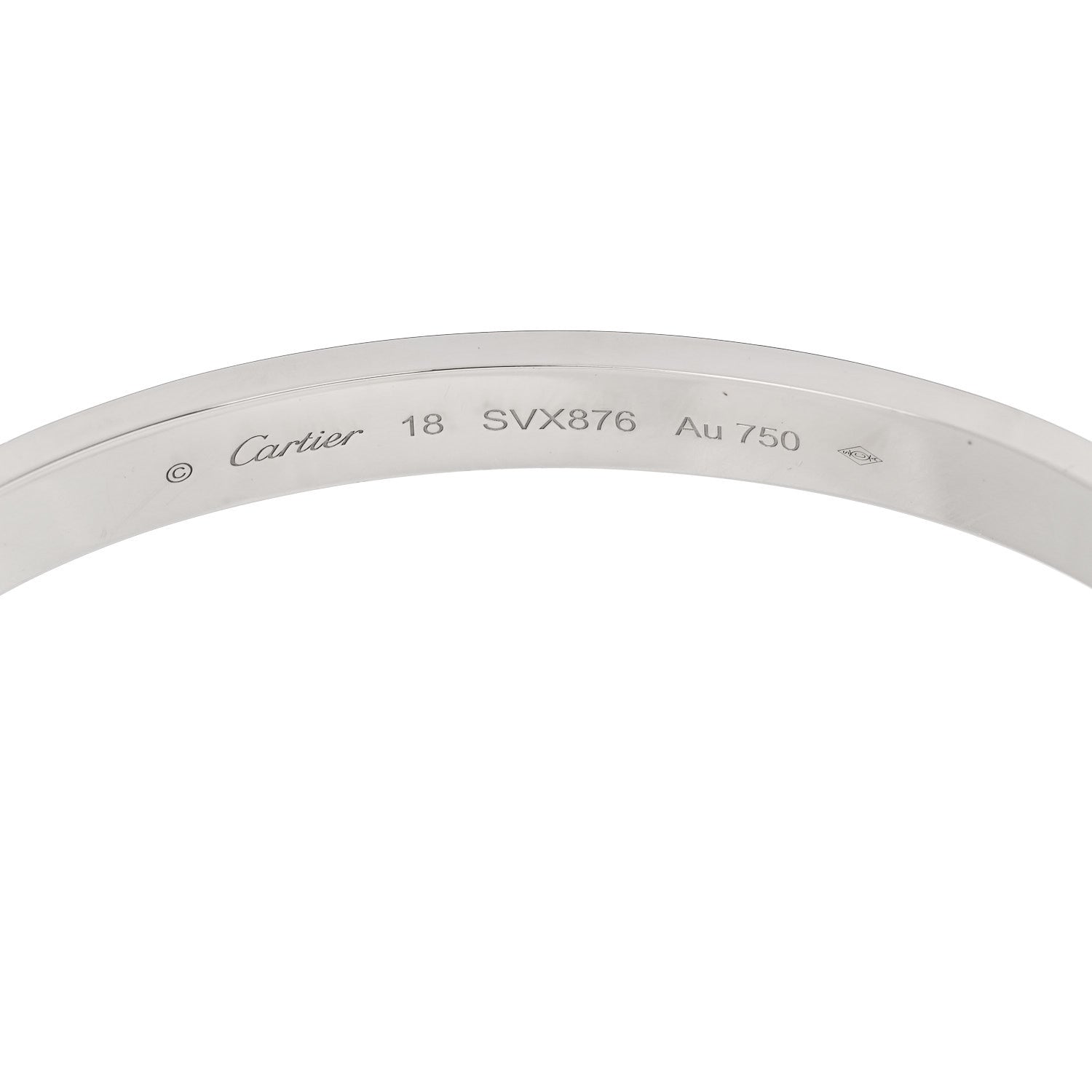 Cartier 18K White Gold LOVE Bracelet 18 6 of 9