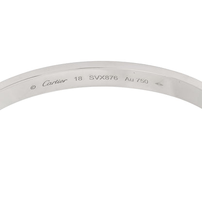 Cartier 18K White Gold LOVE Bracelet 18 6 of 9