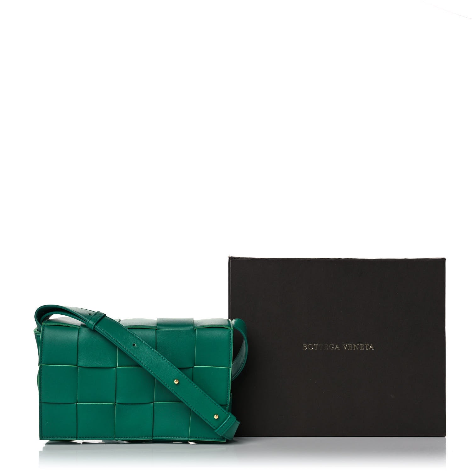 Bottega Veneta Lambskin Maxi Intrecciato Cassette Crossbody Bag Racing Green 11 of 11