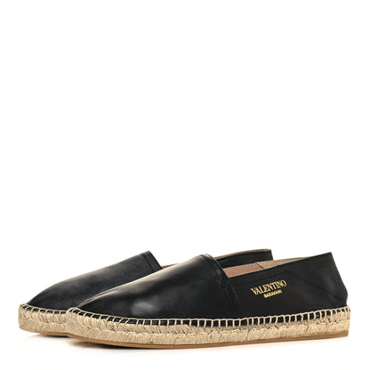 Valentino Garavani Calfskin Mens Espadrilles 42 Black 3 of 10