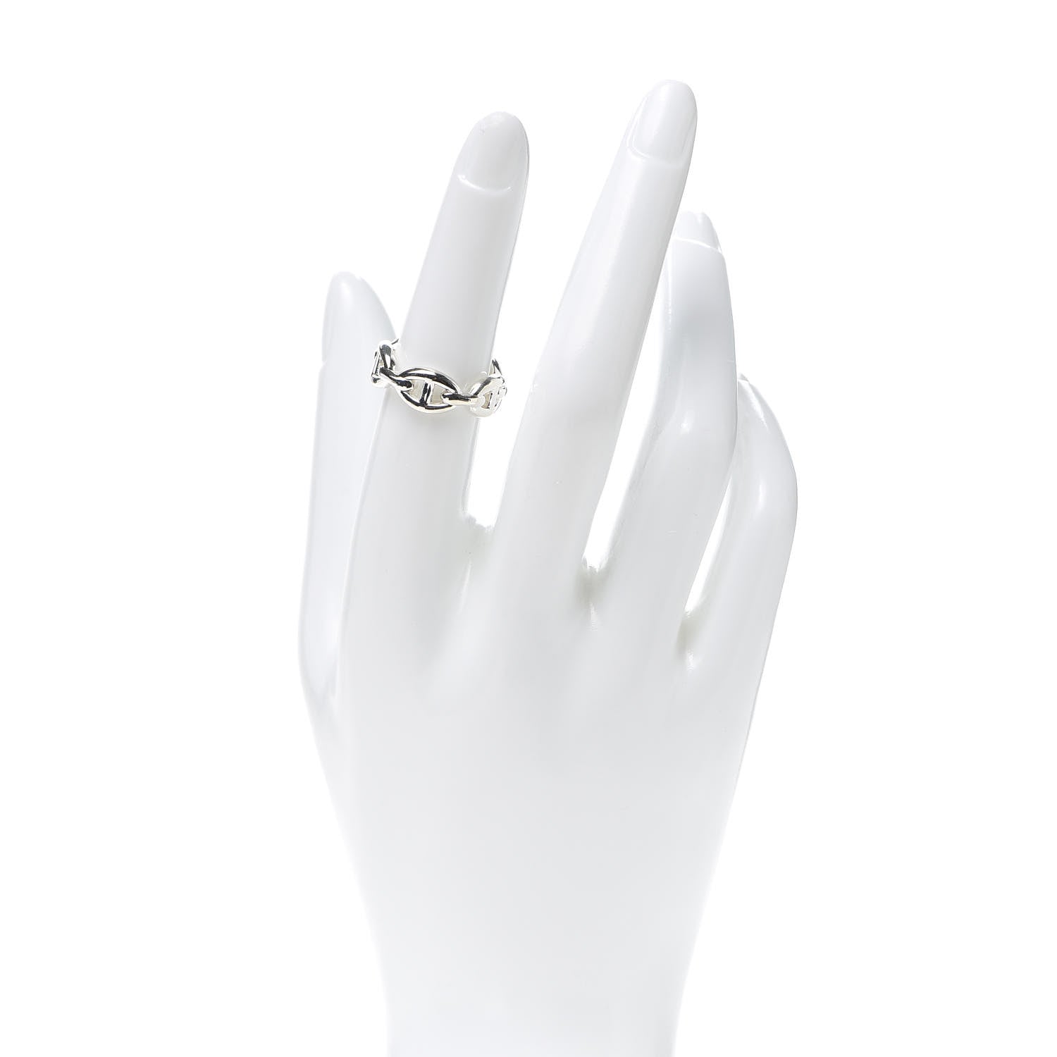 Hermes Sterling Silver PM Chaine d'Ancre Enchainee Band Ring 52 6 2 of 6