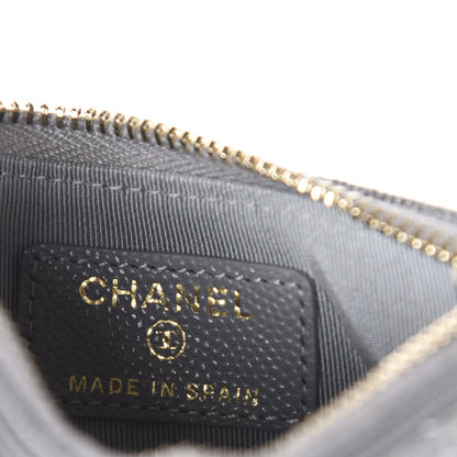 Chanel Caviar Quilted Flap Zip Card Holder Grey 9 of 10
