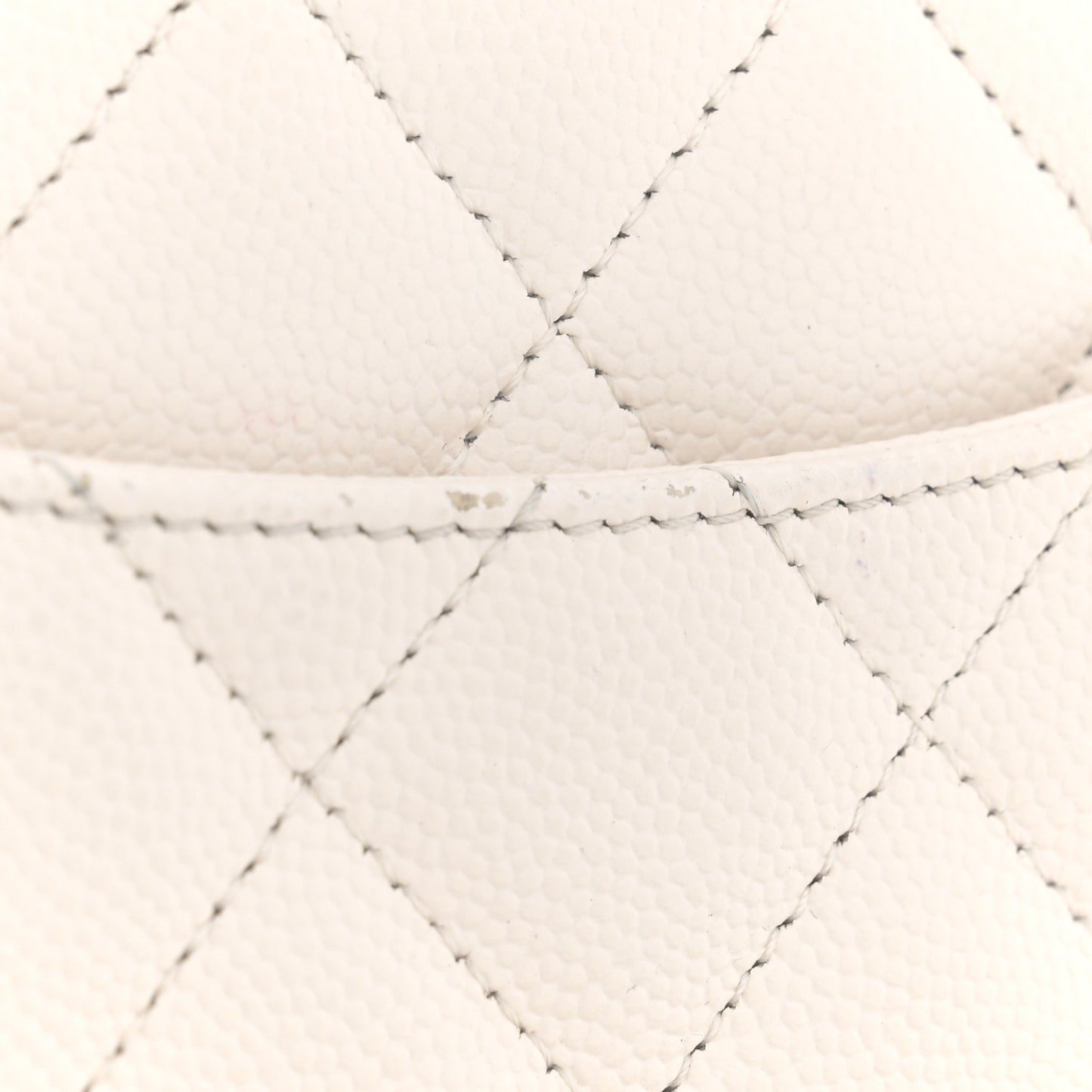 Caviar Quilted Wallet On Chain WOC White