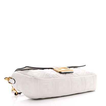 Fendi Nappa FF 1974 Embossed Baguette White 4 of 23