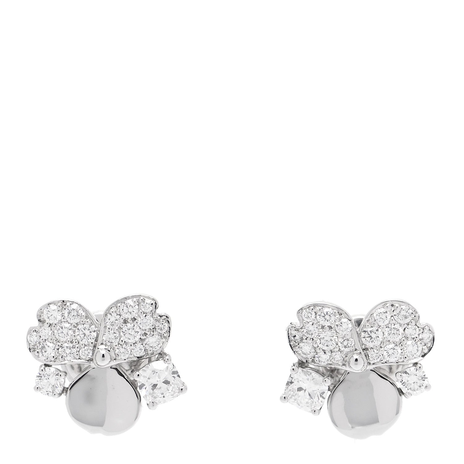 Tiffany Platinum Diamond Paper Flowers Cluster Earrings 1 of 4