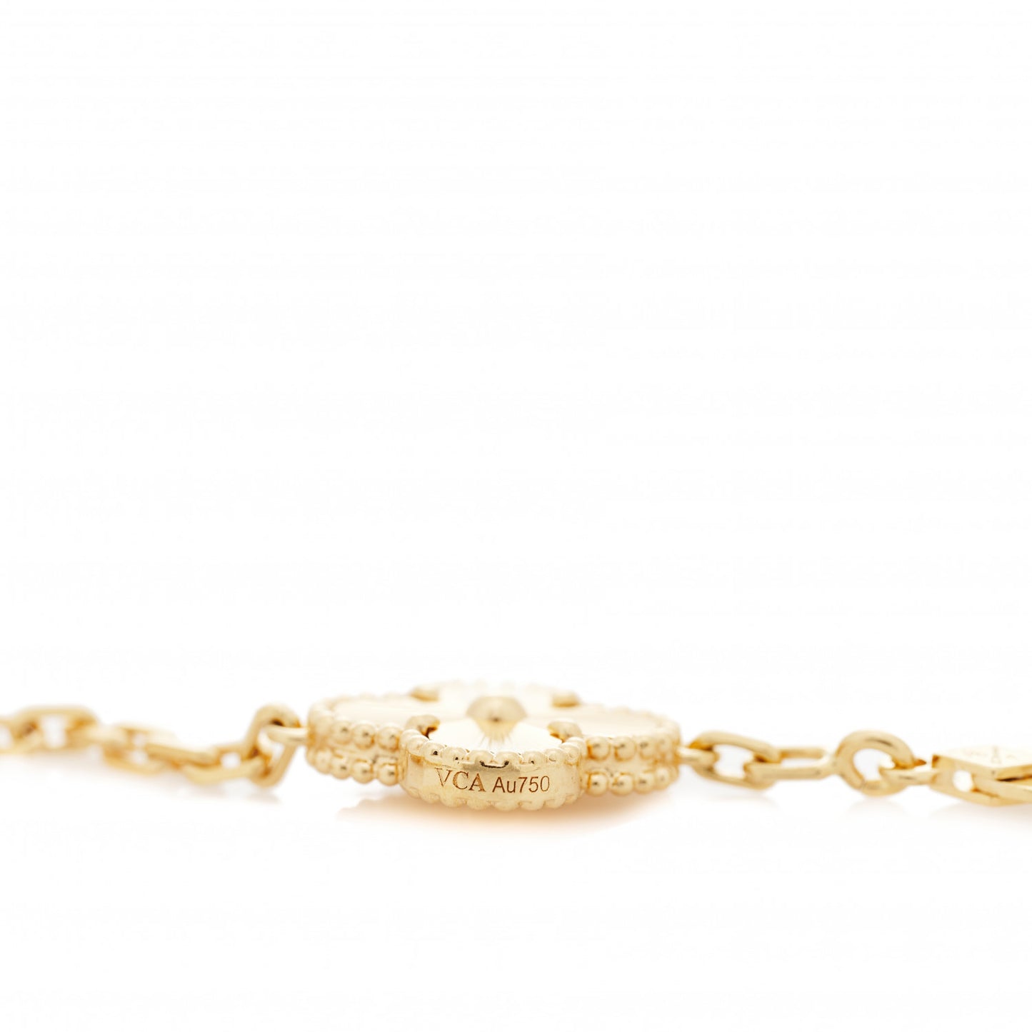 18K Yellow Gold 5 Motifs Guilloche Vintage Alhambra Bracelet