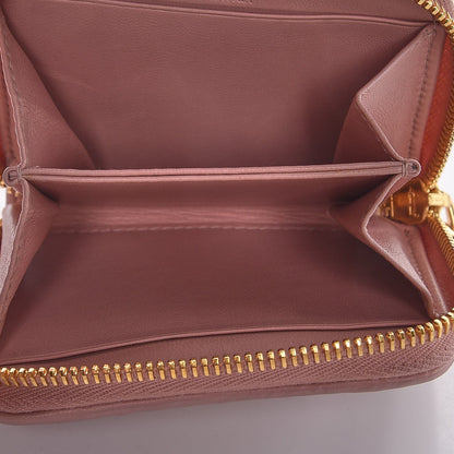 Miu Miu Nappa Matelasse Zip Around Compact Wallet Orchidea 5 of 9