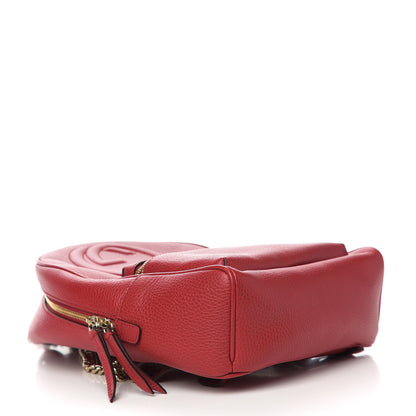 Gucci Pebbled Calfskin Soho Chain Backpack Red 3 of 10